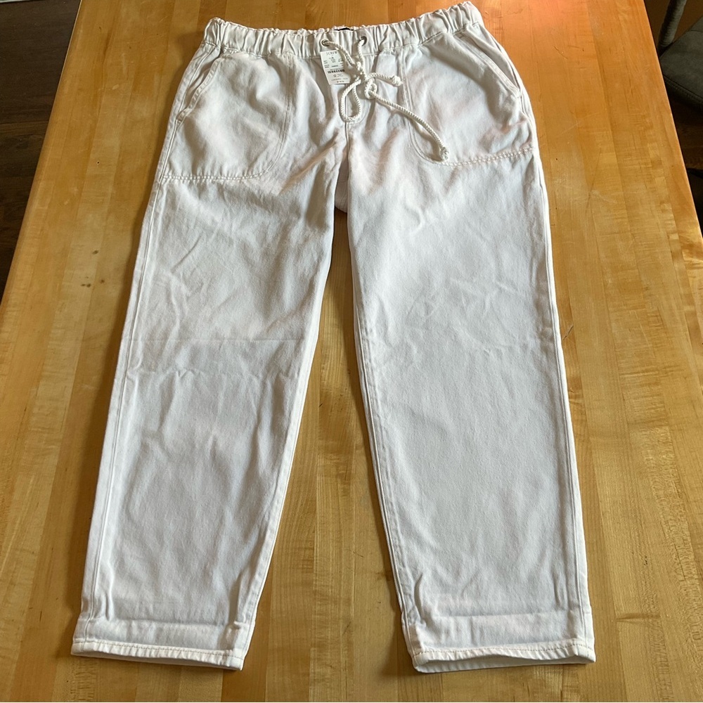 J.Crew Men’s NWT White Cotton Drawstring Pants Size 32 Elastic Waist - Picture 11 of 16